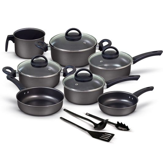 Jogo de Panelas Antiaderente 10 Peças - Preto