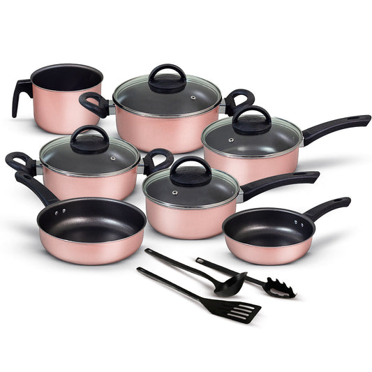 Jogo de Panelas Antiaderente 10 Peças - Rosé
