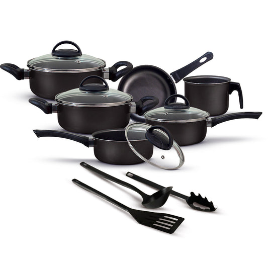 Jogo de Panelas Antiaderente 9 Peças - Preto