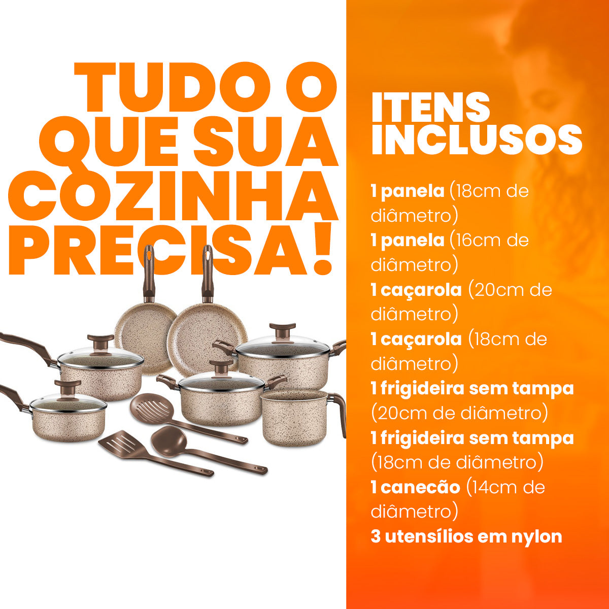 Jogo De Panelas 10 Peças Bianco Antiaderente - Bianco