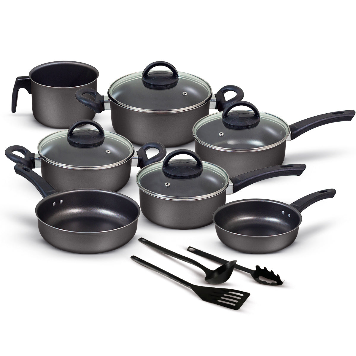 Jogo de Panelas Antiaderente 10 Peças - Preto