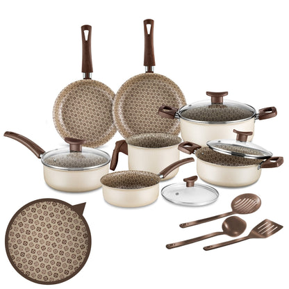 Conjunto Panelas Antiaderente 10 Peças Prime Alumínio - Ivory