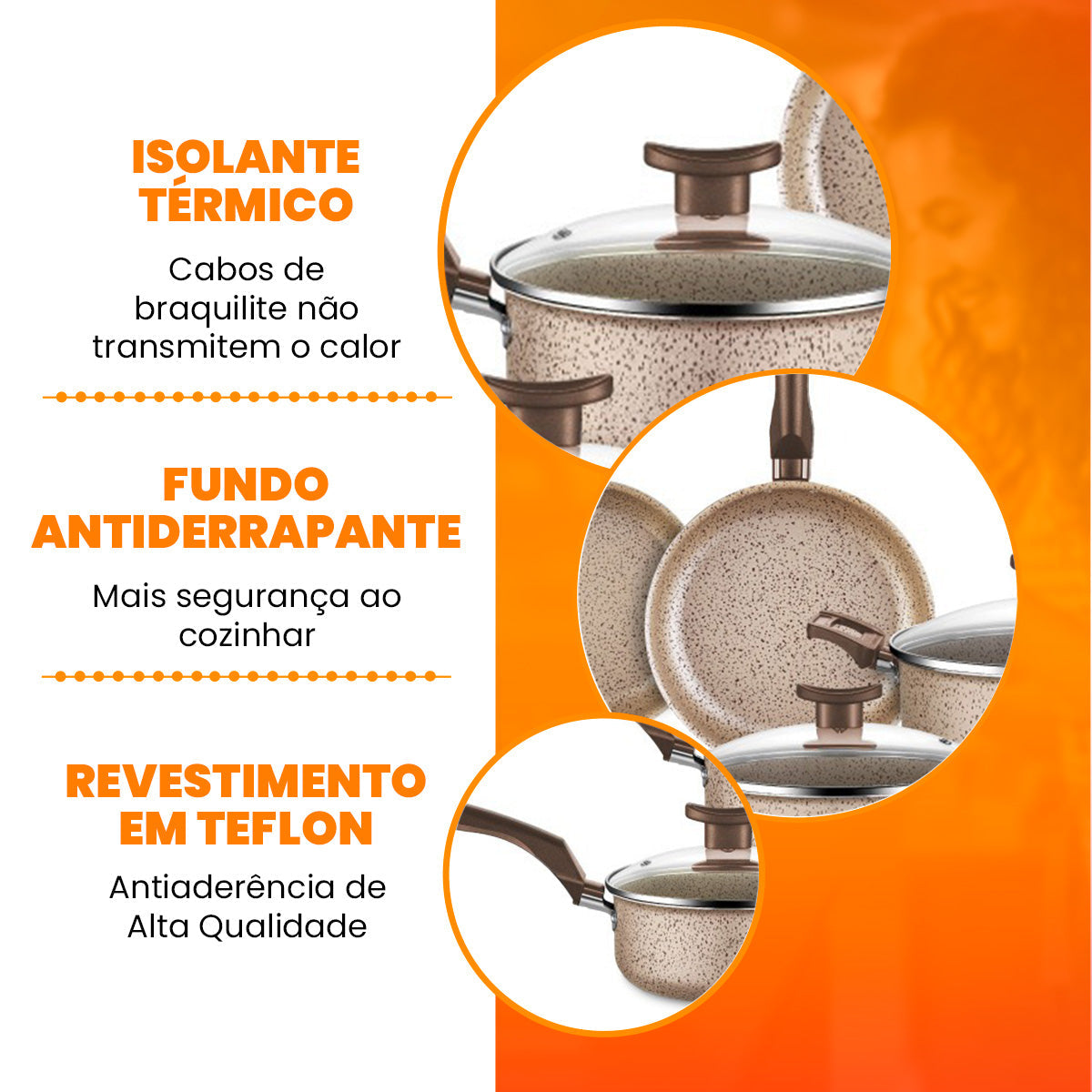 Jogo De Panelas 10 Peças Bianco Antiaderente - Bianco