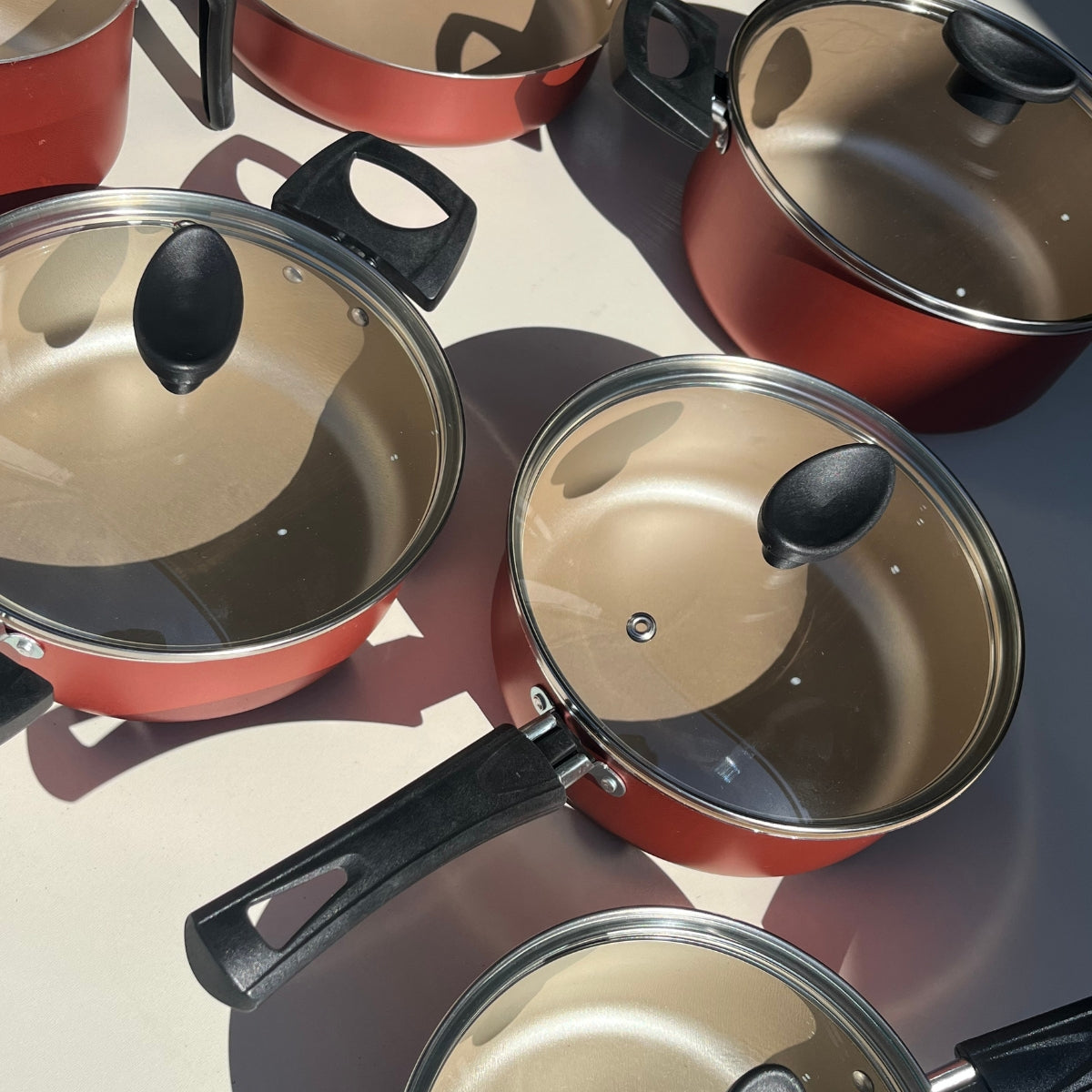 Jogo de Panelas Antiaderente 9 Peças - Cereja