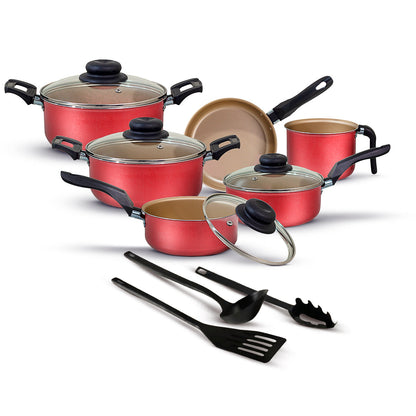 Jogo de Panelas Antiaderente 9 Peças - Cereja