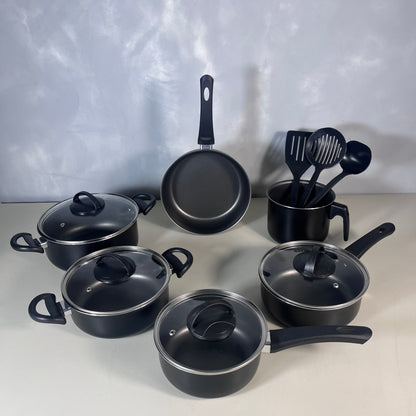 Jogo de Panelas Antiaderente 9 Peças - Preto