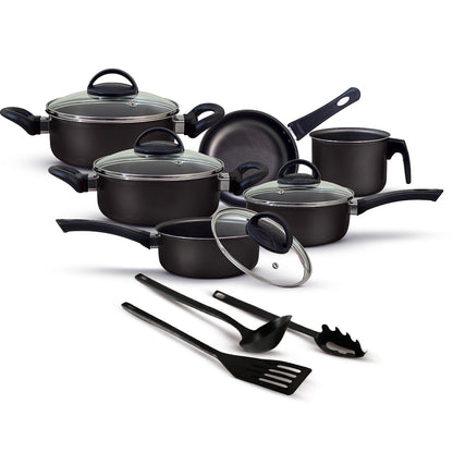 Jogo de Panelas Antiaderente 9 Peças - Preto