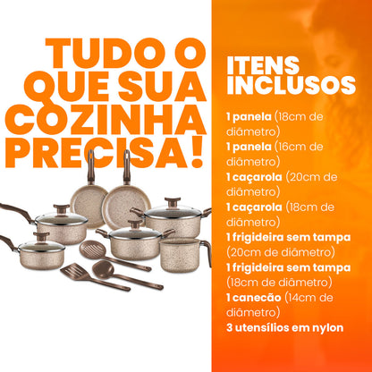 Jogo De Panelas 10 Peças Bianco Antiaderente - Bianco